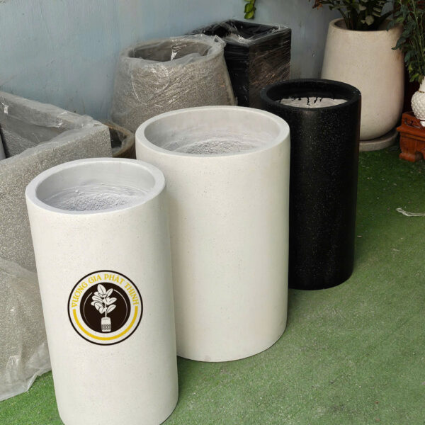 Chậu Đá Mài Trụ Tròn Cao