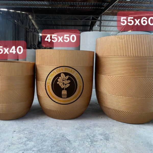 Chậu Xi Măng Nhẹ Tròn Chỉ Sơn